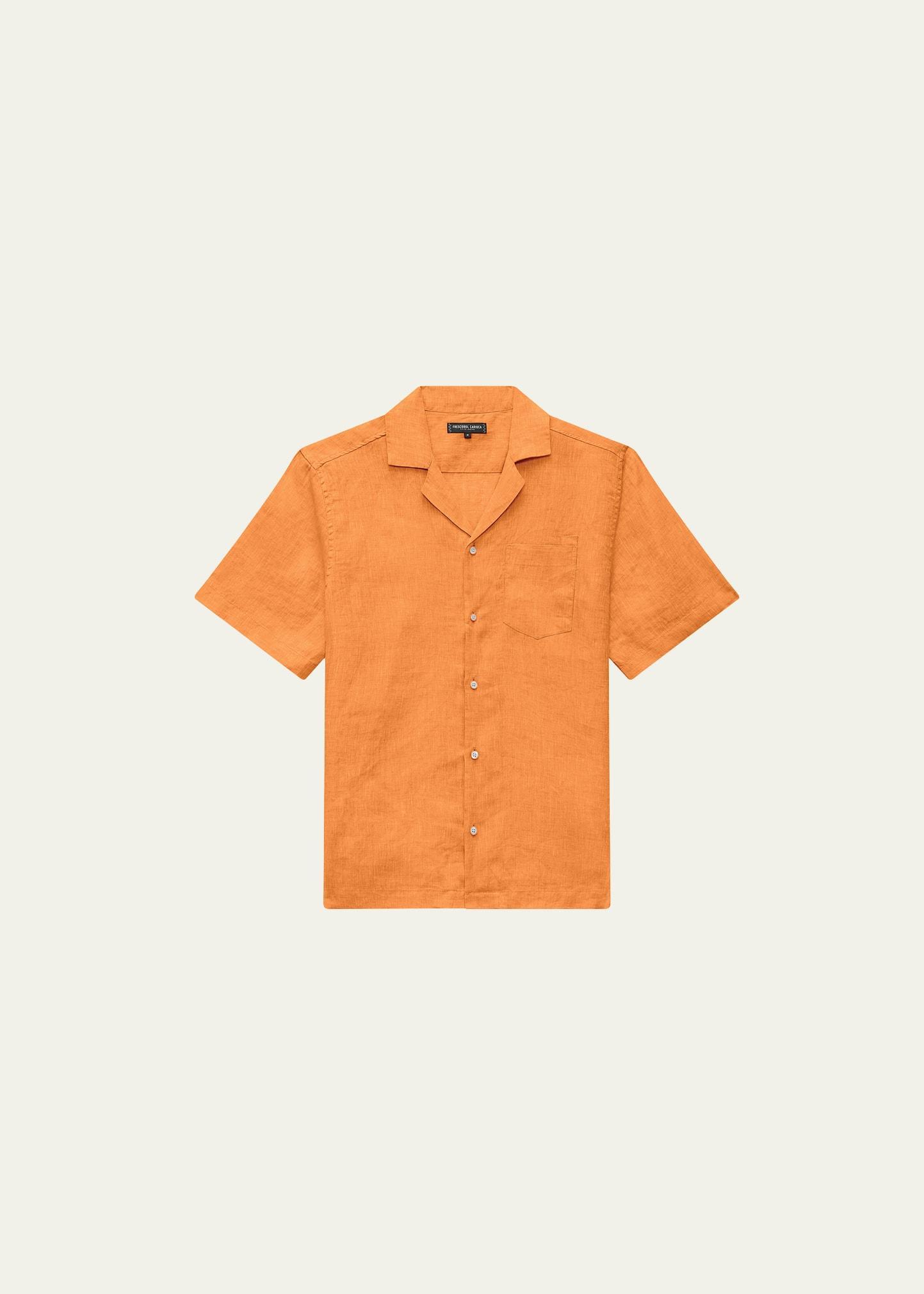 Mens Angelo Solid Linen Camp Shirt Product Image