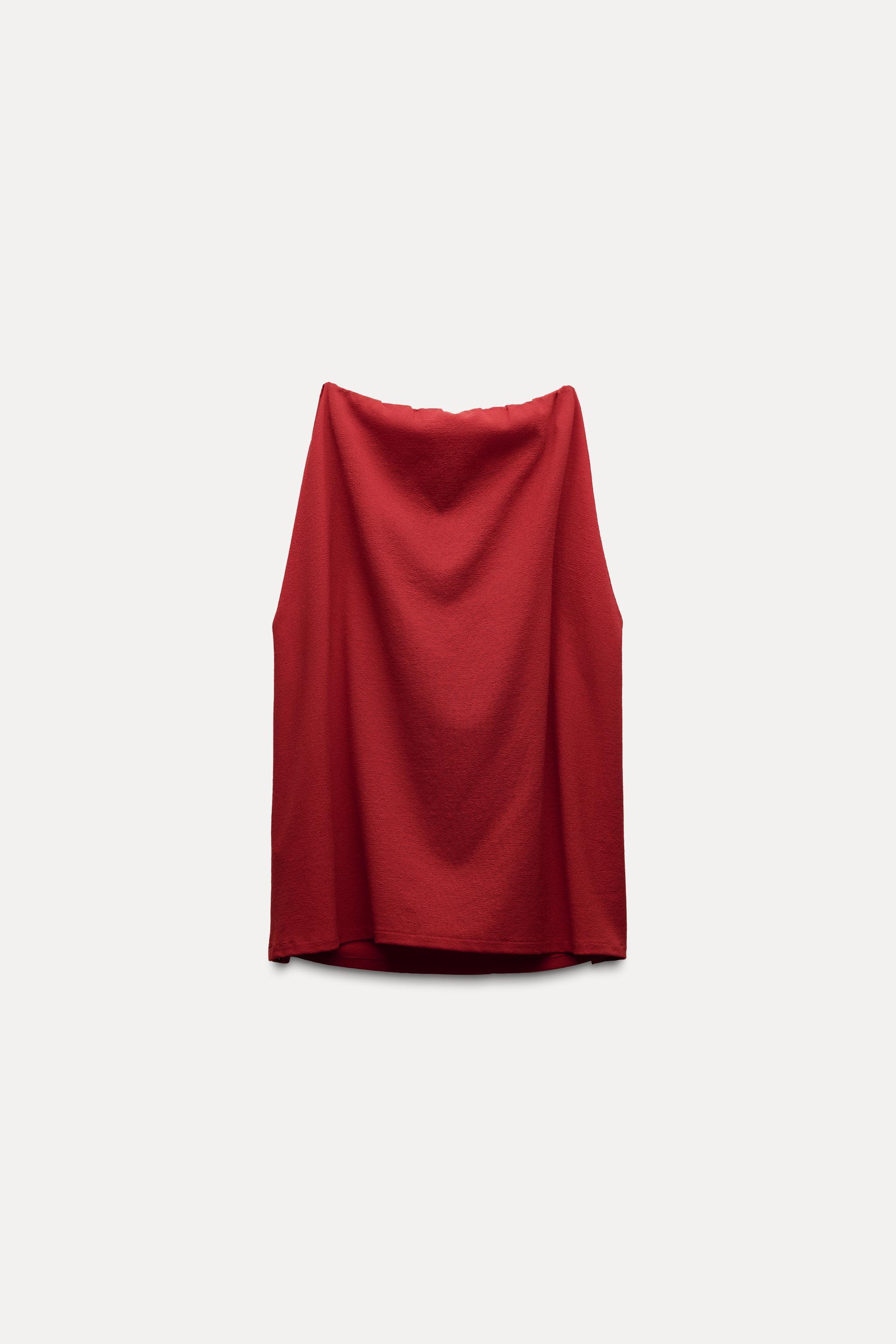 WOOL BLEND DRAPED TOP ZW COLLECTION Product Image