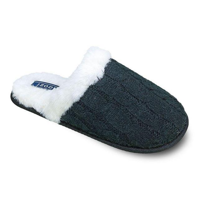 IZOD Cable Knit Womens Scuff Slippers Product Image