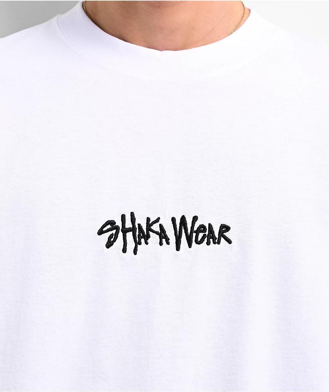 Shaka Wear Embroidered Logo White Heavyweight T-Shirt Product Image