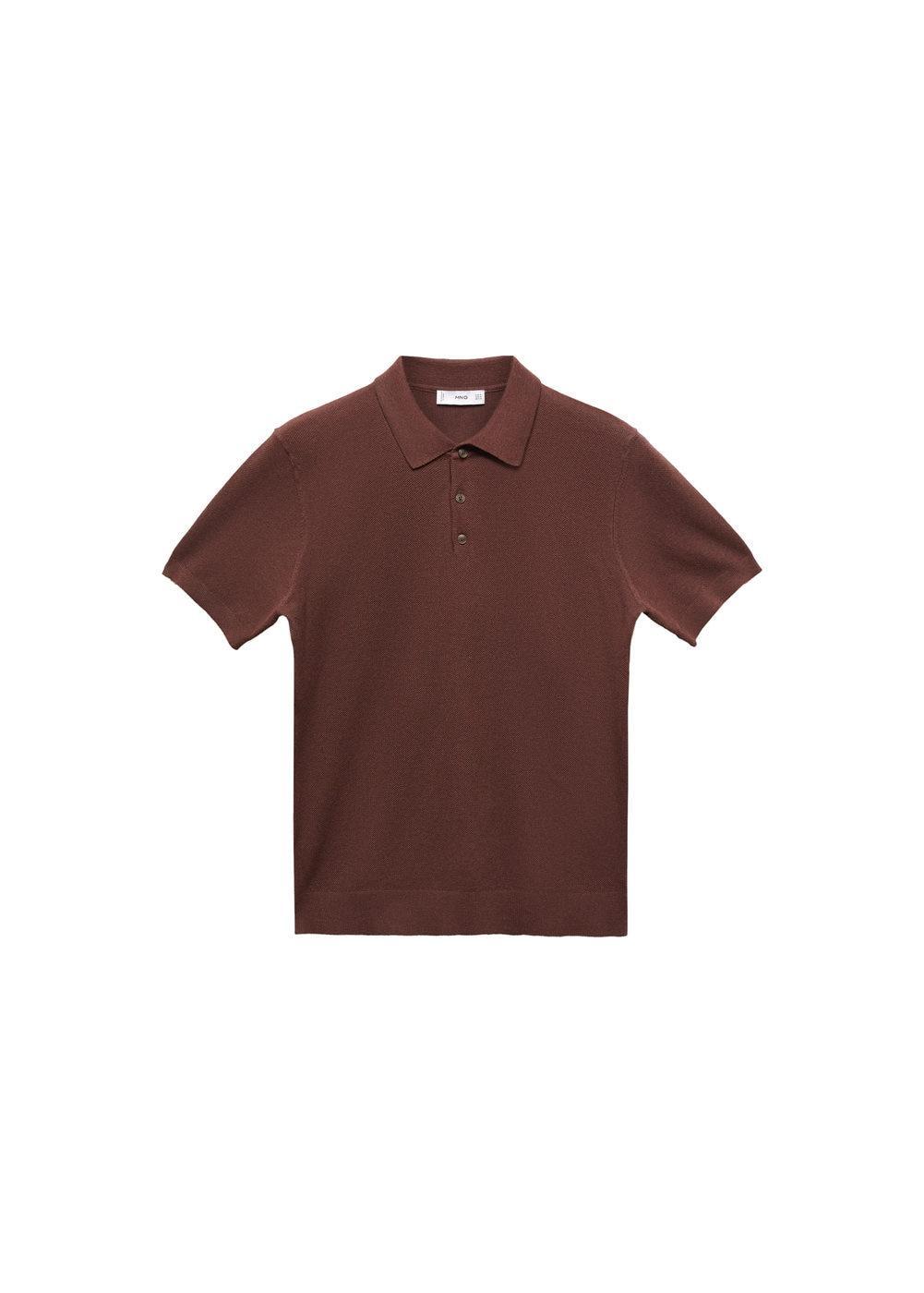 MANGO MAN - Short-sleeve knitted polo shirt burgundyMen Product Image