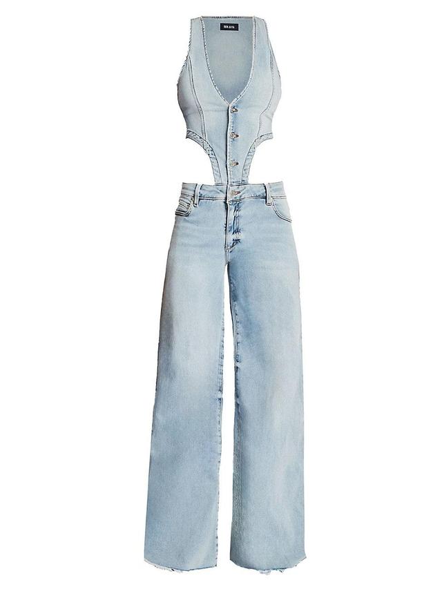 Womens Dallas Denim Jumpsuit Product Image