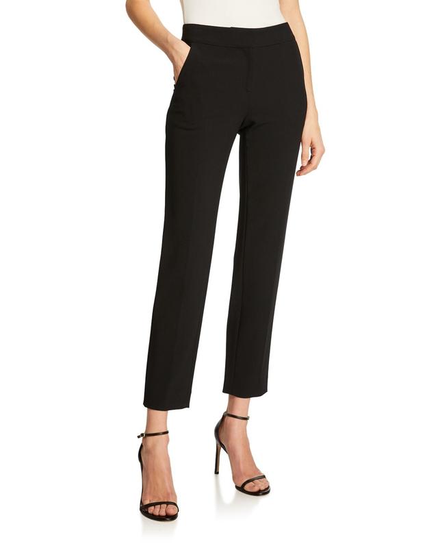 St. John Collection Emma Crop Crepe Marocain Pants Product Image