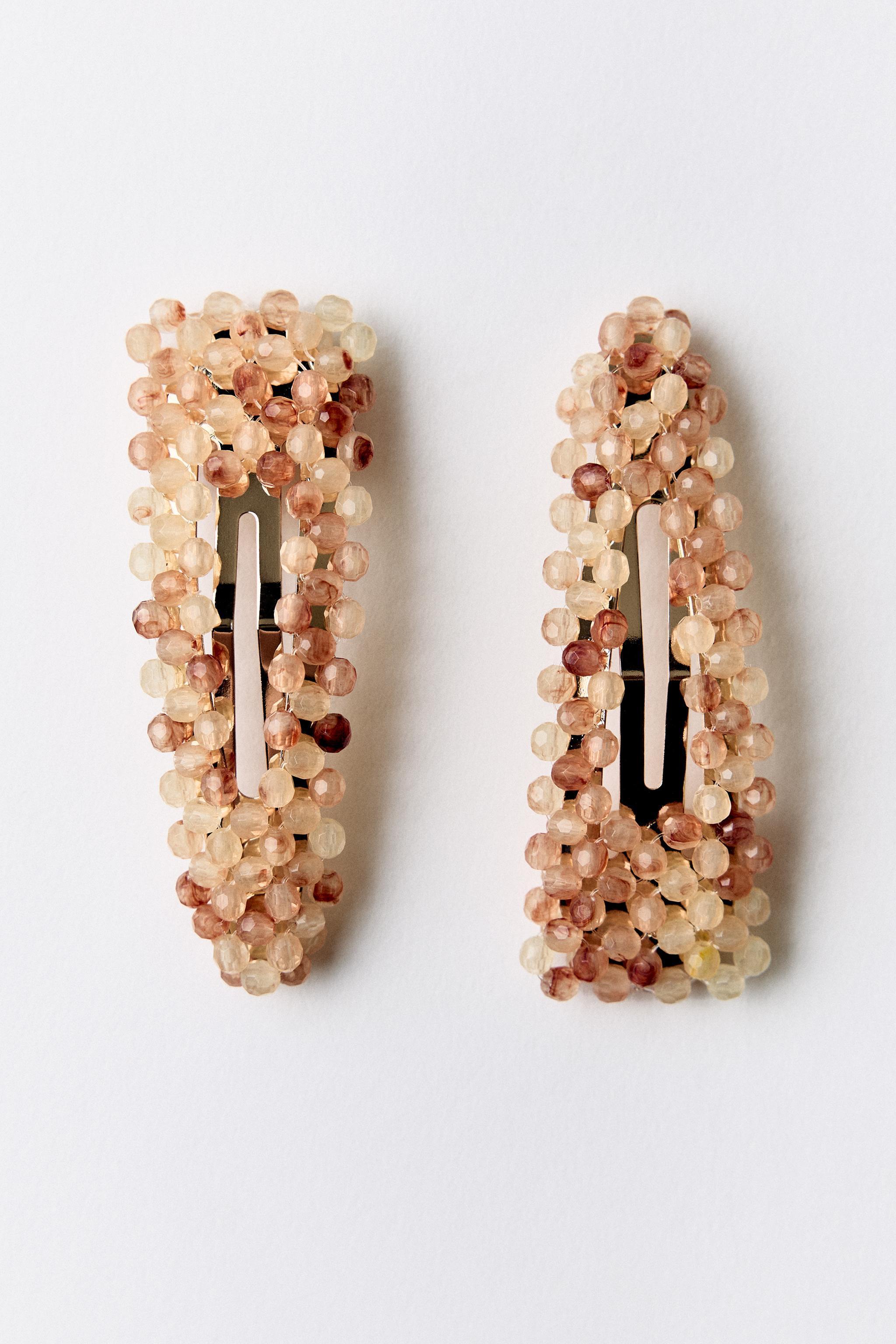 TWO PACK OF BEADED HAIR CLIPS Product Image