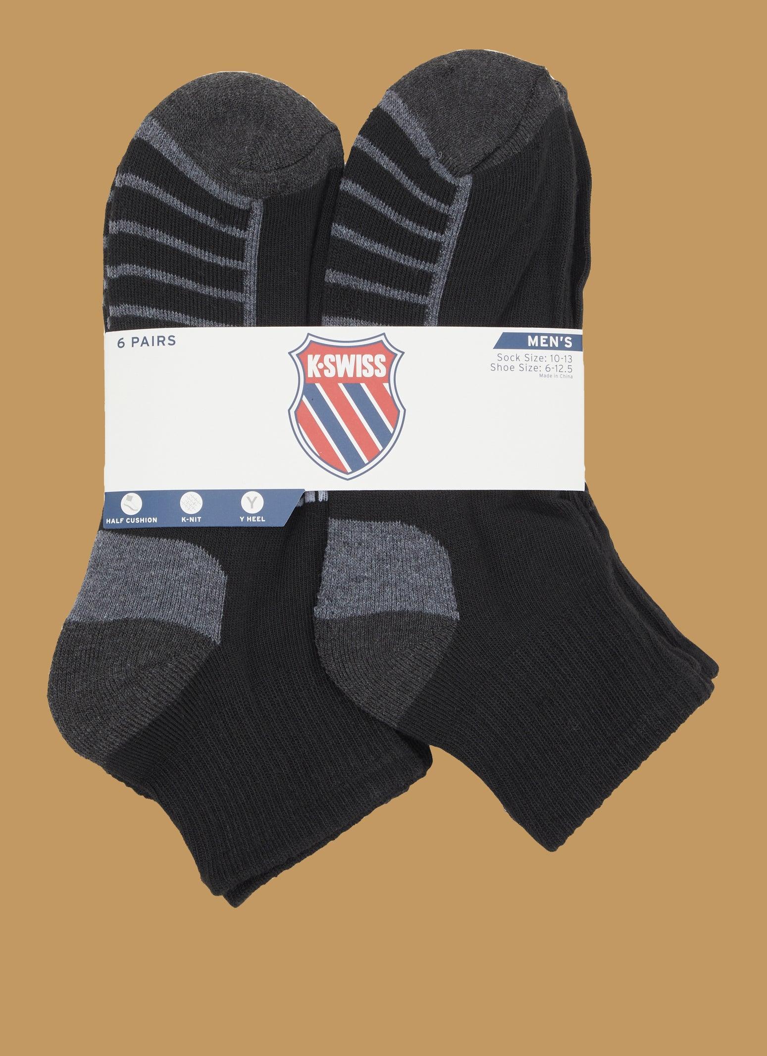 Mens K-Swiss Quarter Socks 6 Pack Male Product Image