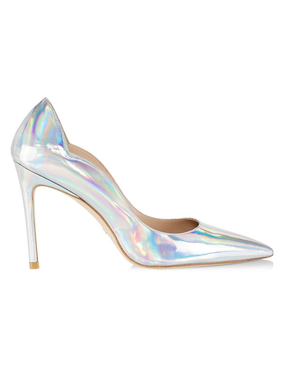 Stuart Weitzman Stuart 100 Scallop Pump (Silver) Women's Shoes Product Image