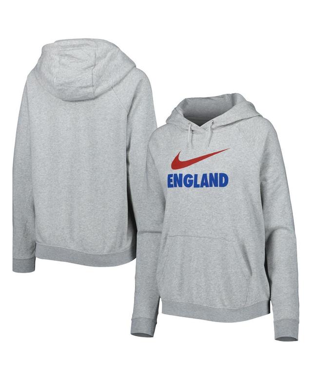 Womens Nike Heather Gray England National Team Lockup Varsity Fleece Raglan Pullover Hoodie Product Image