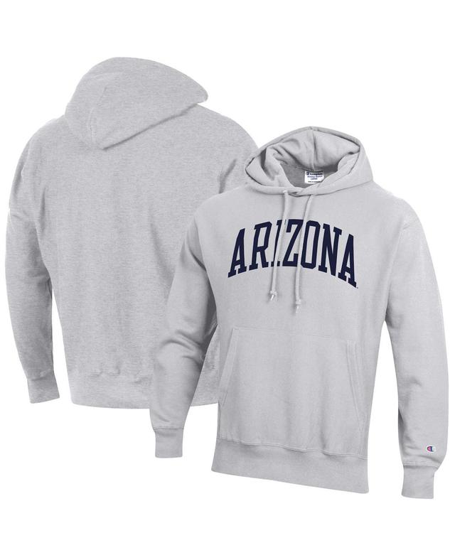 Mens Champion Heathered Gray Arizona Wildcats Team Arch Reverse Weave Pullover Hoodie ARZ Grey Product Image