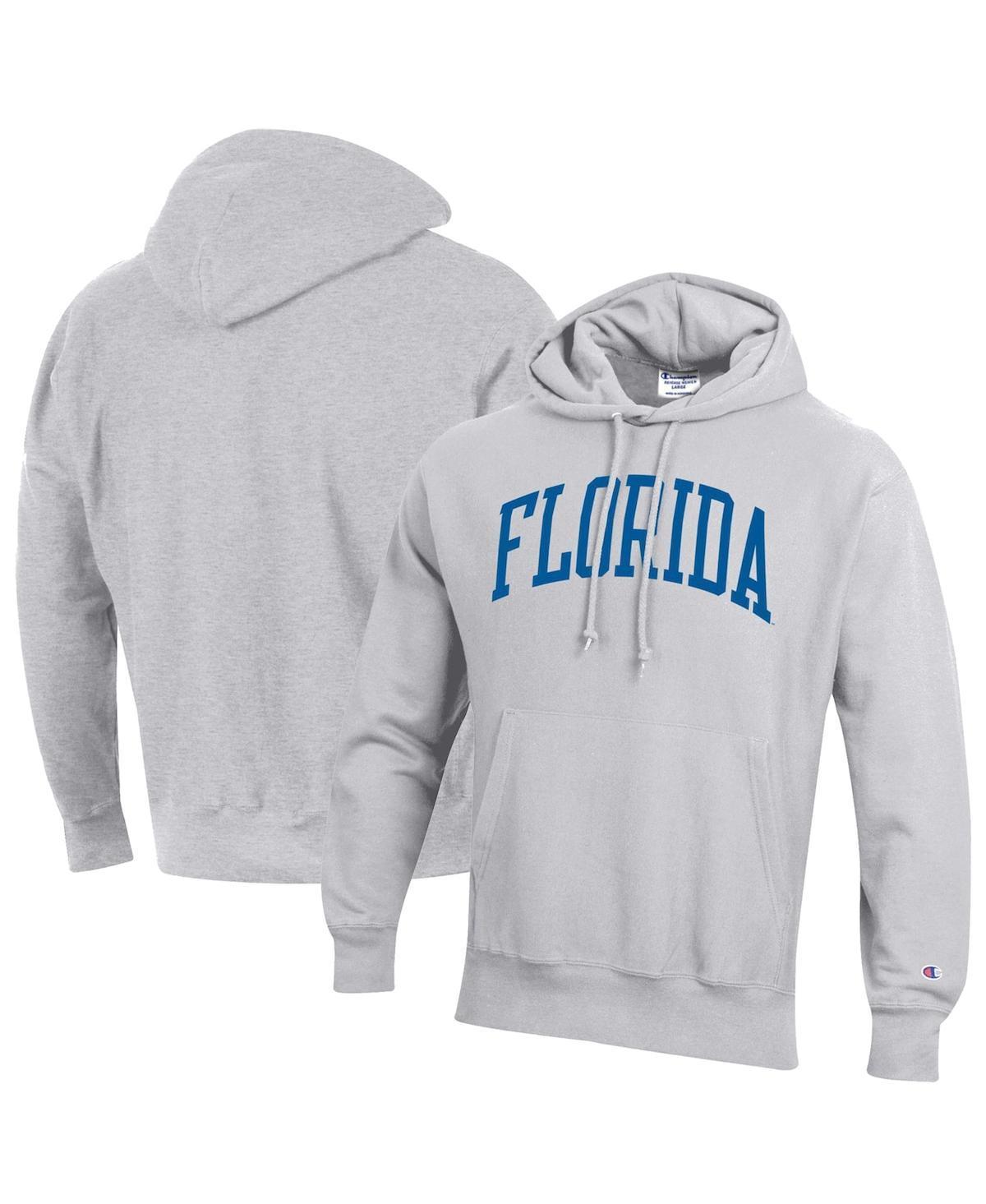 Mens Champion Heathered Gray Florida Gators Team Arch Reverse Weave Pullover Hoodie Product Image