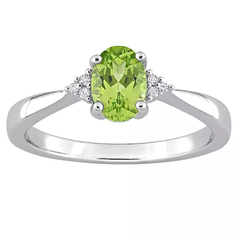 Stella Grace Sterling Silver Peridot & Diamond Accent Ring, Womens Product Image