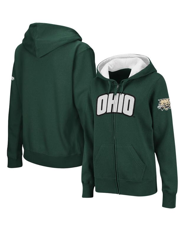 Womens Stadium Athletic Green Ohio Bobcats Arched Name Full-Zip Hoodie Product Image