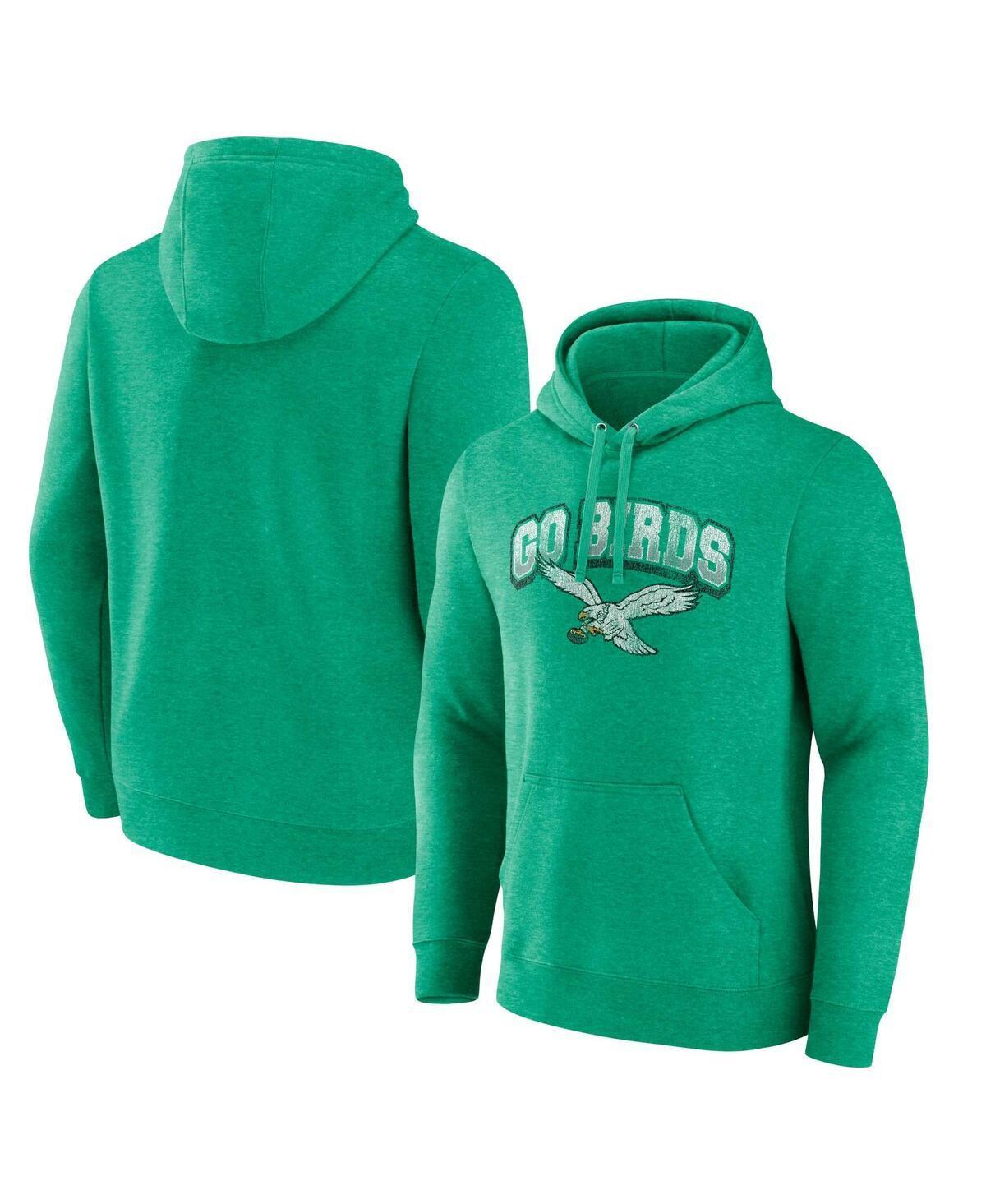 Mens Fanatics Kelly Green Distressed Philadelphia Eagles Gridiron Classics Go Birds Vintage-Like Arch Pullover Hoodie Product Image