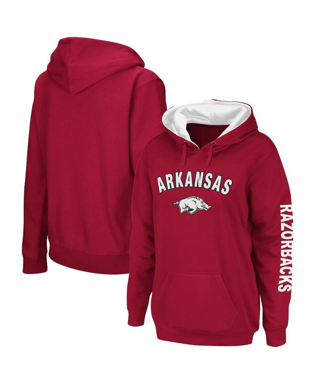 Womens Colosseum Crimson Arkansas Razorbacks Loud and Proud Pullover Hoodie Product Image