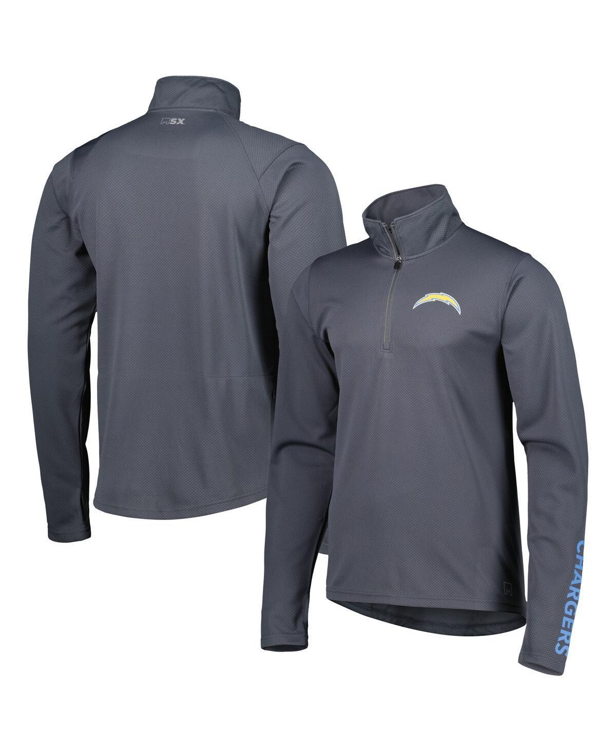 Mens Msx by Michael Strahan Charcoal Los Angeles Chargers Quarter-Zip Sweatshirt Product Image