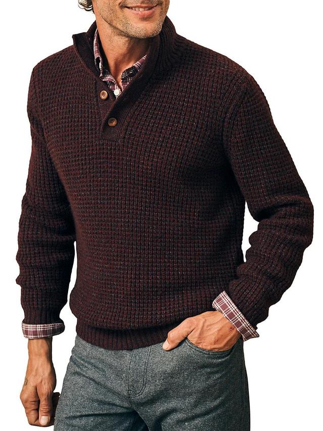 Faherty Wool & Cashmere Quarter Button Sweater Product Image