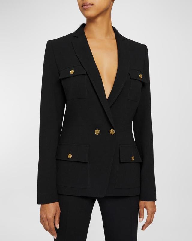 Verisa Double-Breasted Wool Crepe Jacket Product Image