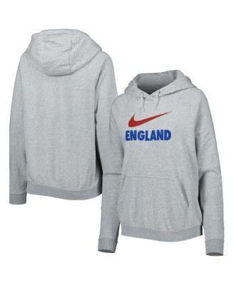 Womens Nike Heather Gray England National Team Lockup Varsity Fleece Raglan Pullover Hoodie Product Image