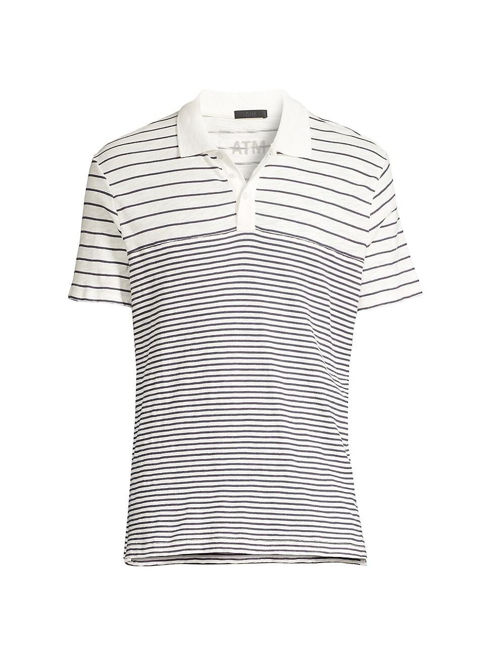 Mens Slub Jersey Stripe Polo Shirt Product Image