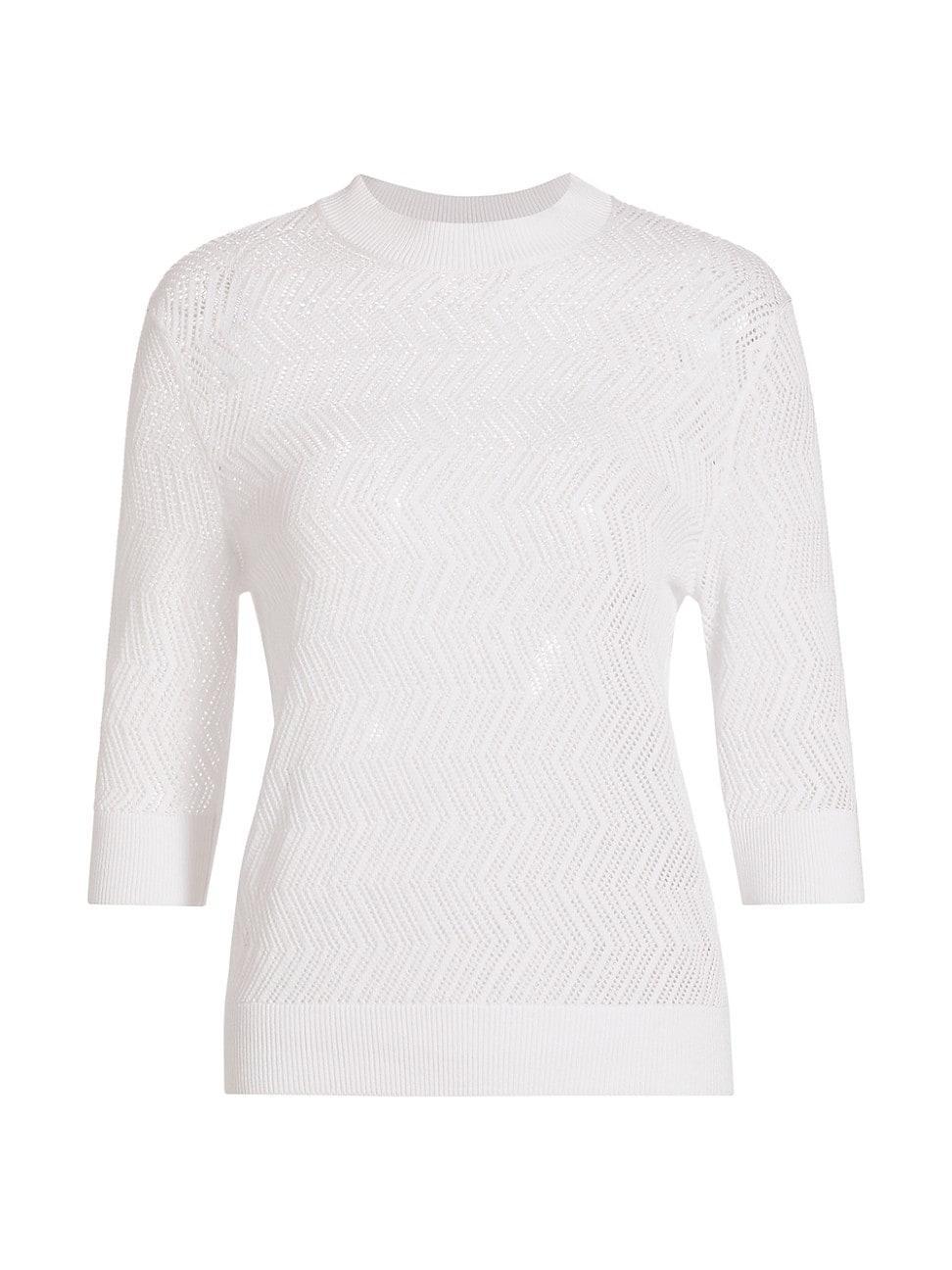 Womens Nicola Pointelle Cotton Sweater Product Image