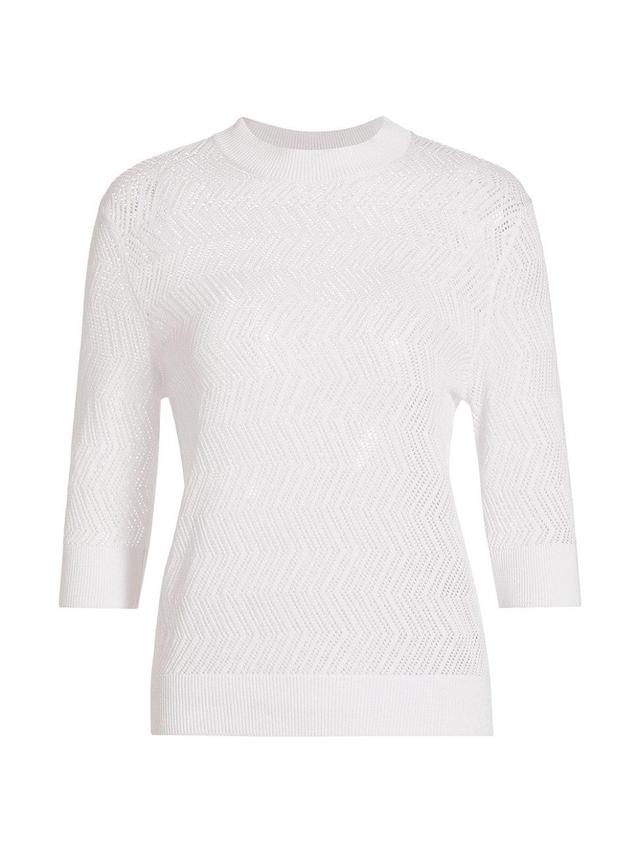 Womens Nicola Pointelle Cotton Sweater Product Image