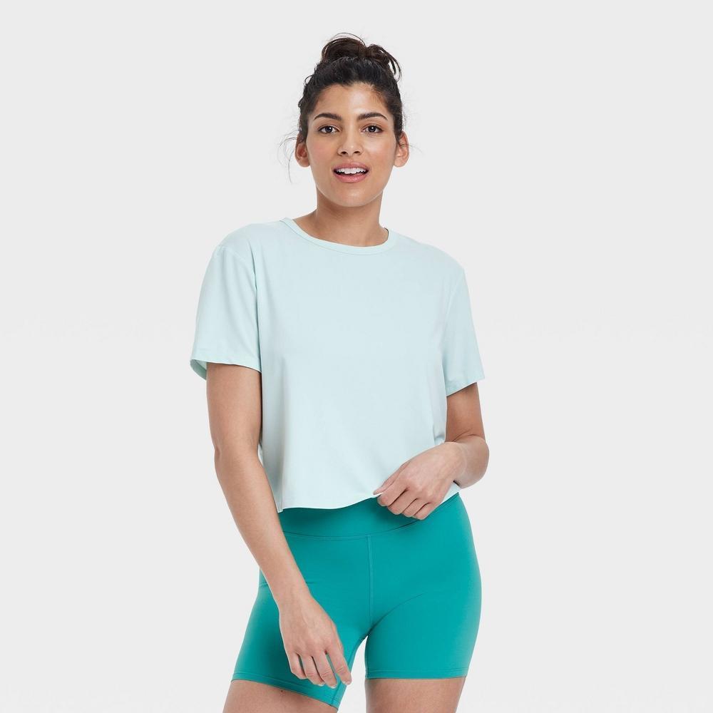 Womens Essential Crewneck Short Sleeve Top - All In Motion Mint M Product Image