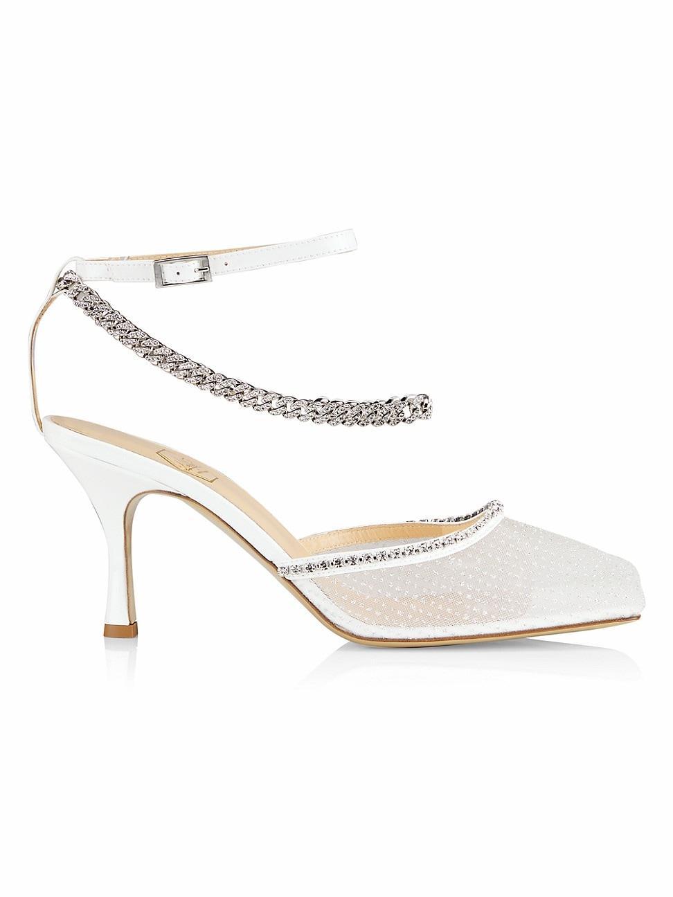 Womens Stellar Crystal-Embellished Mesh Pumps Product Image