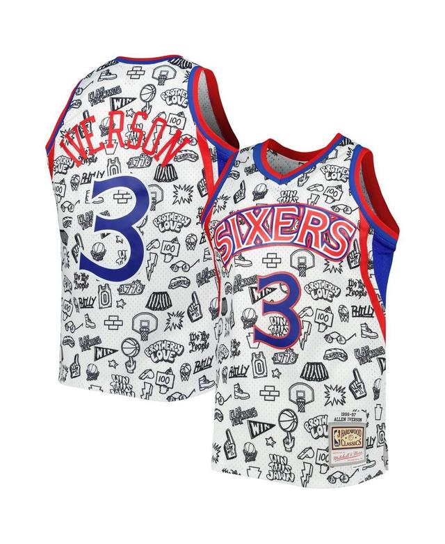 Mens Mitchell & Ness Allen Iverson White Philadelphia 76ers 1996/97 Swingman Jersey Product Image