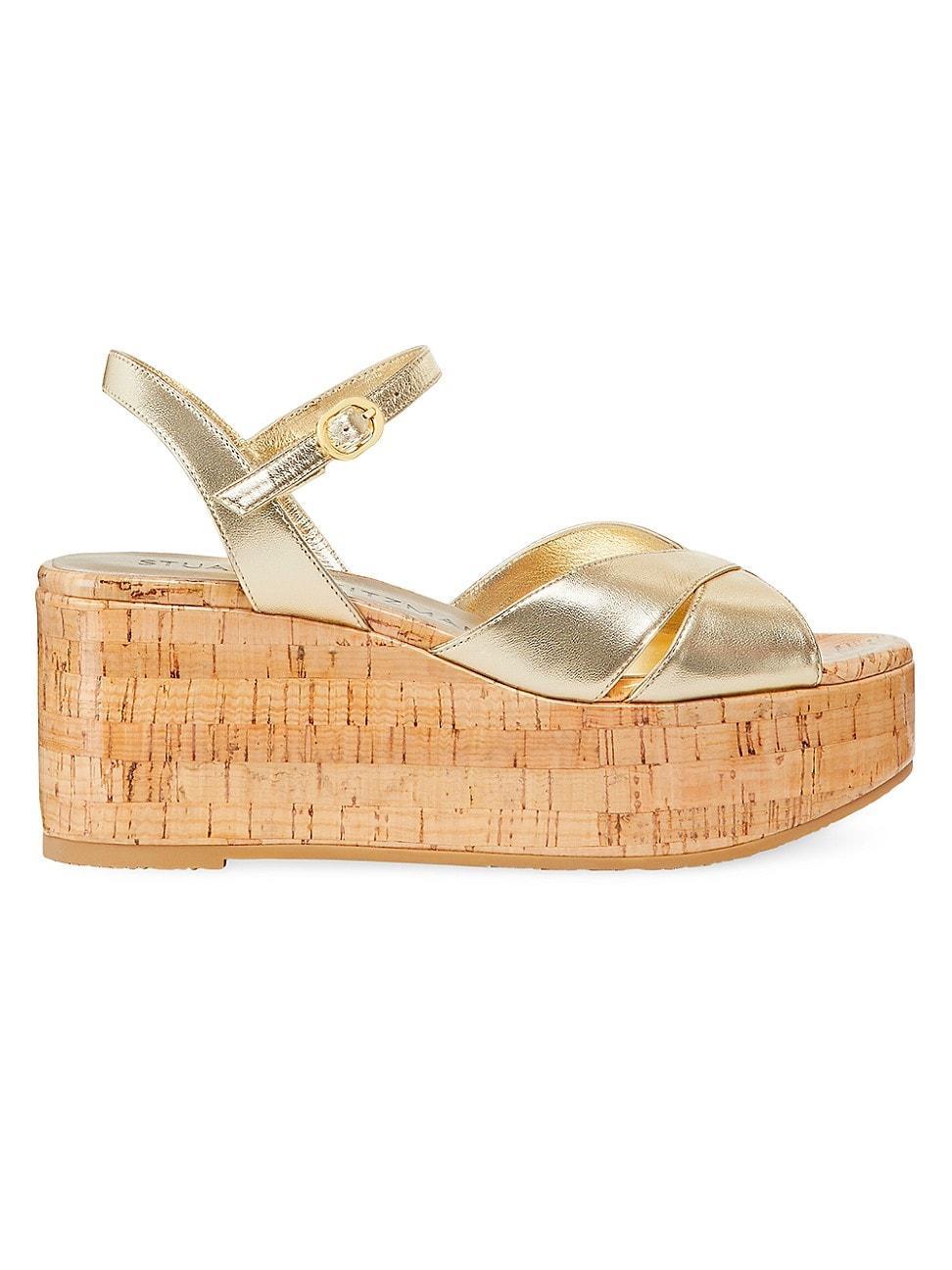 Womens Carmen Metallic Cork Wedge Sandals product image