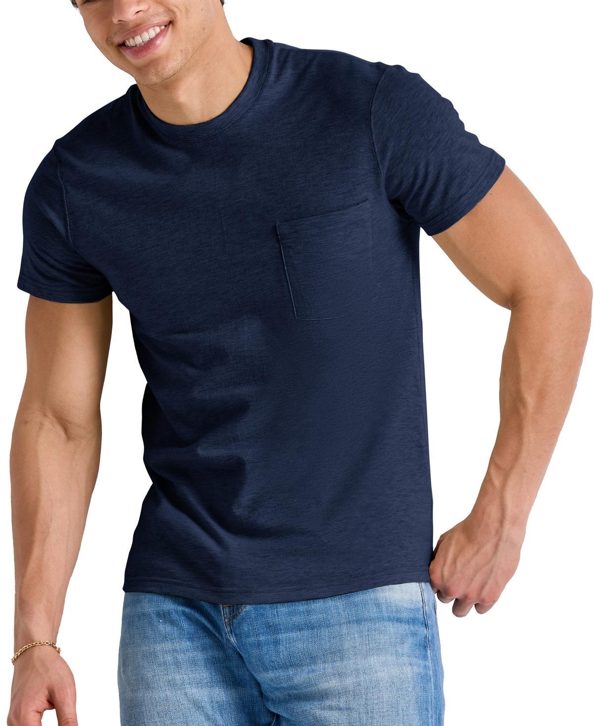 Hanes Originals Mens Tri-Blend Pocket T-Shirt Eco White 2XL Product Image