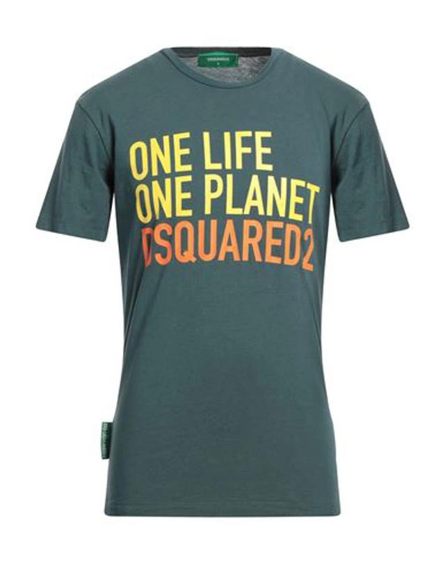 DSQUARED2 Man T-shirt Deep Jade Size Xxl Cotton In Green Product Image