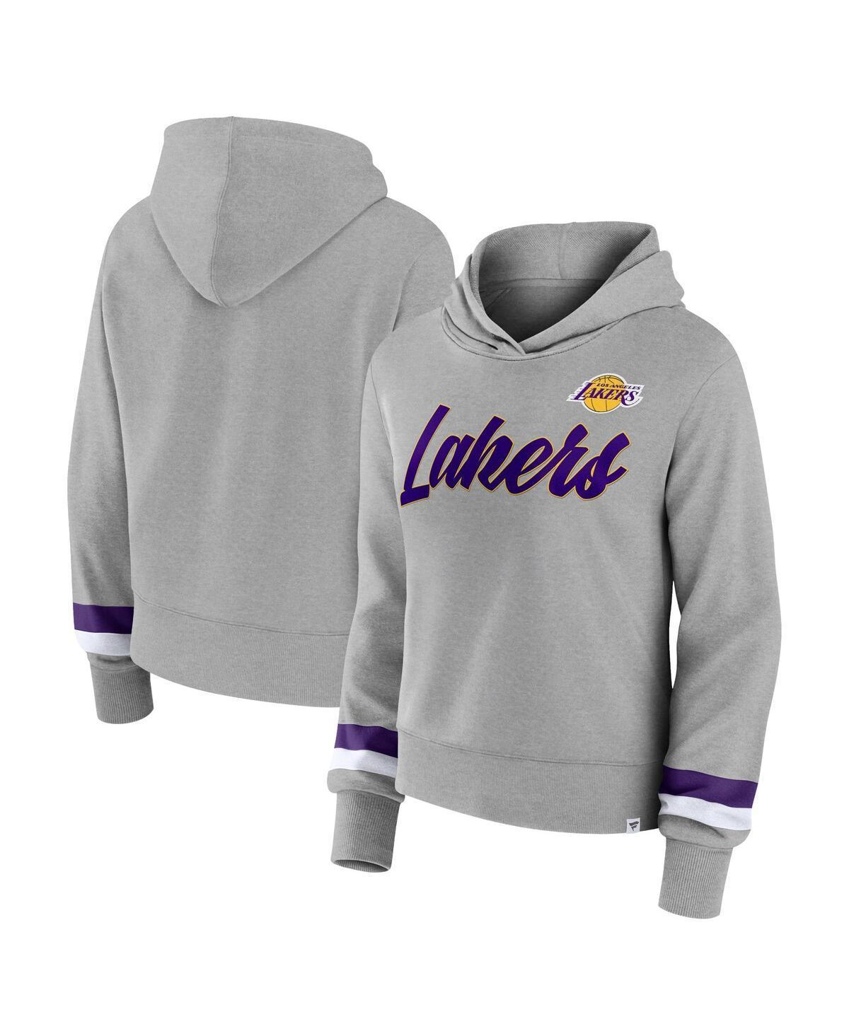 Womens Fanatics Branded Heather Gray Los Angeles Lakers Halftime Pullover Hoodie Product Image