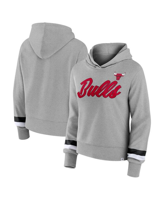 Womens Fanatics Branded Heather Gray Chicago Bulls Halftime Pullover Hoodie Product Image