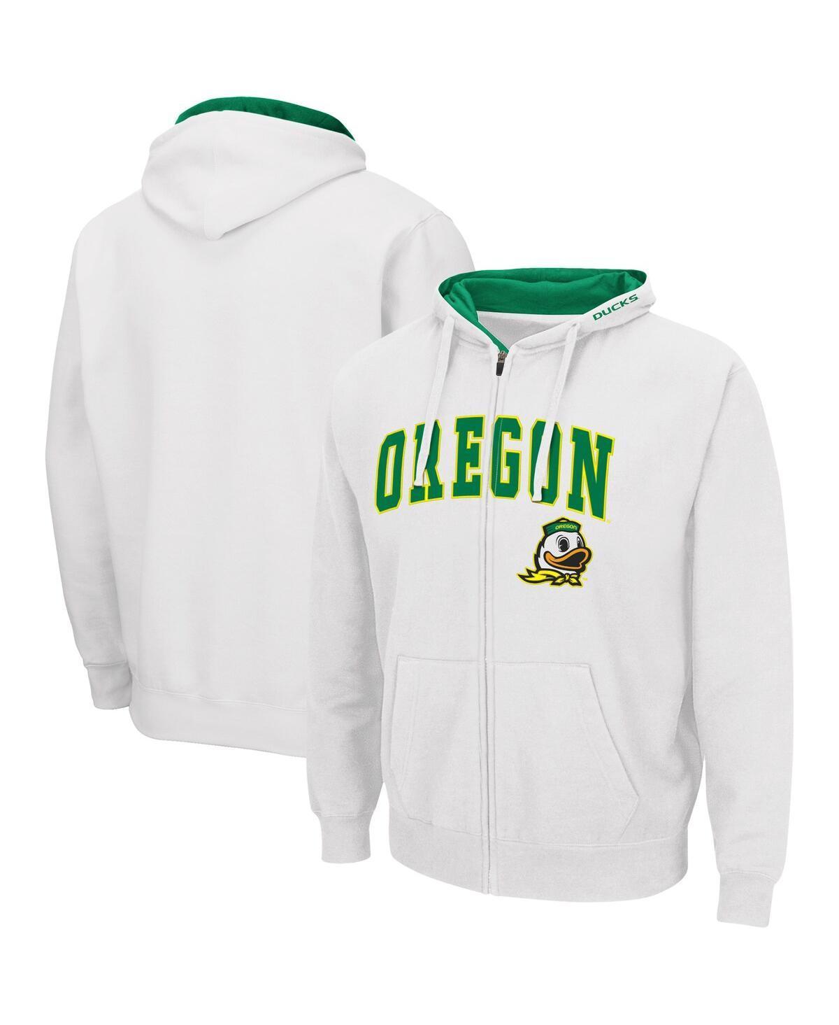 Mens Colosseum White Oregon Ducks Arch Logo 3.0 Full-Zip Hoodie Product Image