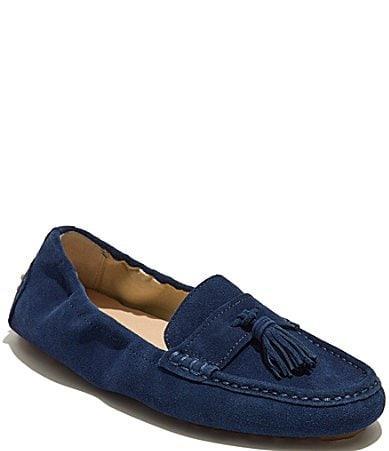 Jack Rogers Bedon Tassel Driver - Suede (Midnight) Women's Flat Shoes Product Image