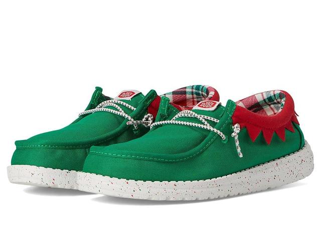 Hey Dude Kids Wally Holiday Elf (Little Kid/Big Kid) (Green/Red) Men's Lace-up Boots Product Image