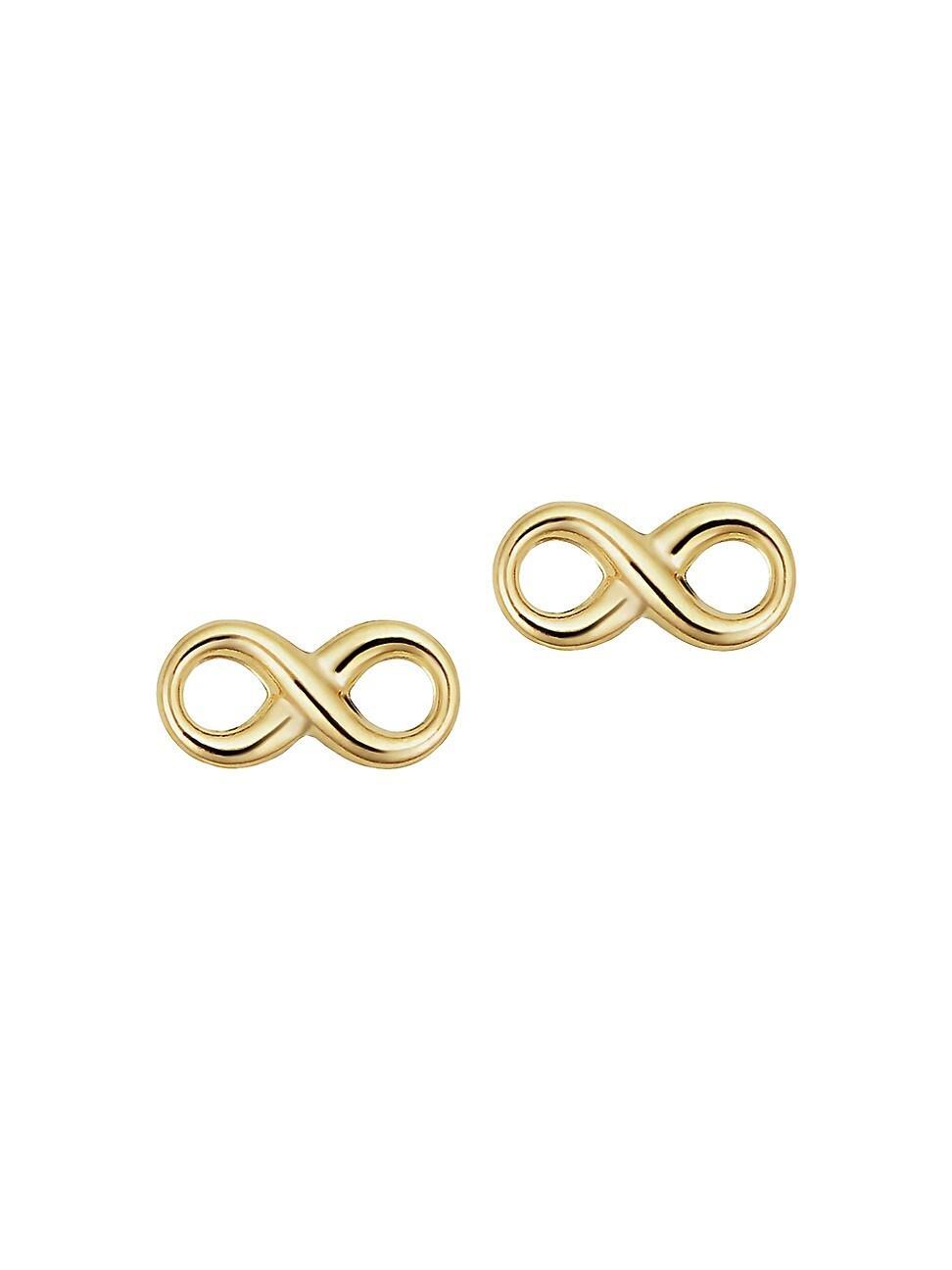 Womens 14K Yellow Solid Gold Forever Yours Studs Product Image