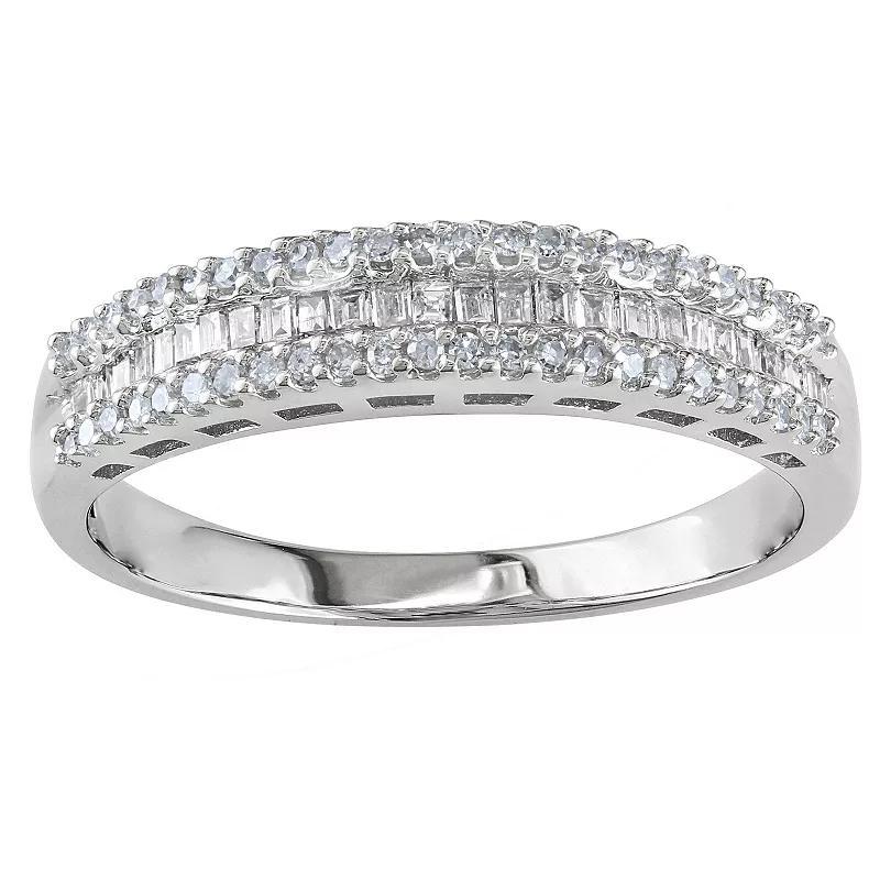 Stella Grace 10k White Gold 1/3 Carat T.W Diamond Anniversary Band Ring, Womens Product Image