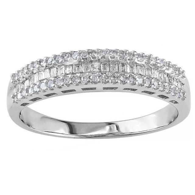 Stella Grace 10k White Gold 1/3 Carat T.W Diamond Anniversary Band Ring, Womens Product Image