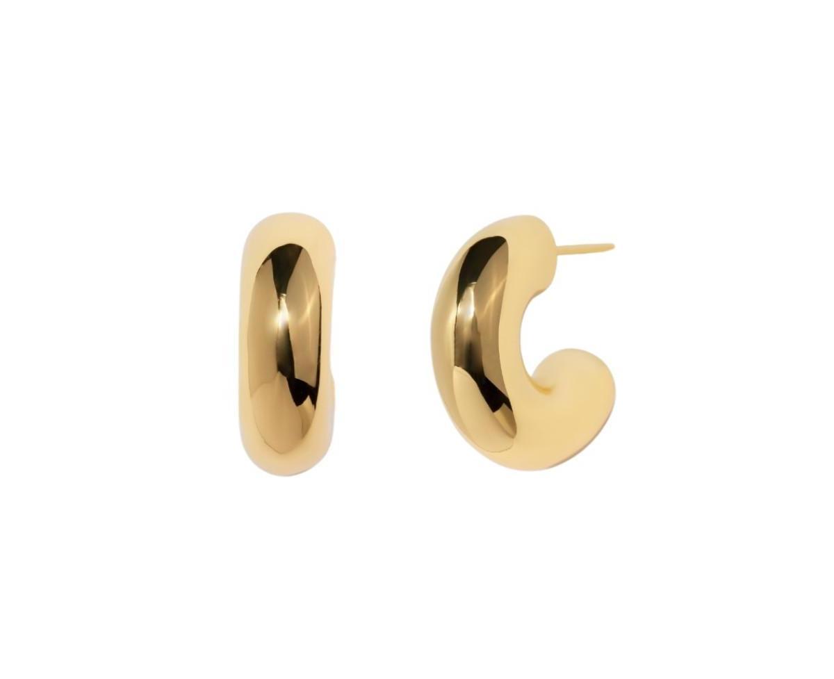 Little Sky Stone Womens 14K Gold Plated Naomi Medium Chunky Hoops Product Image