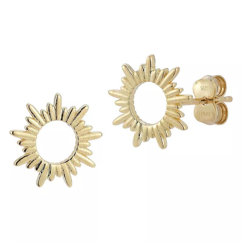 LUMINOR GOLD 14k Gold Sun Stud Earrings, Womens Product Image