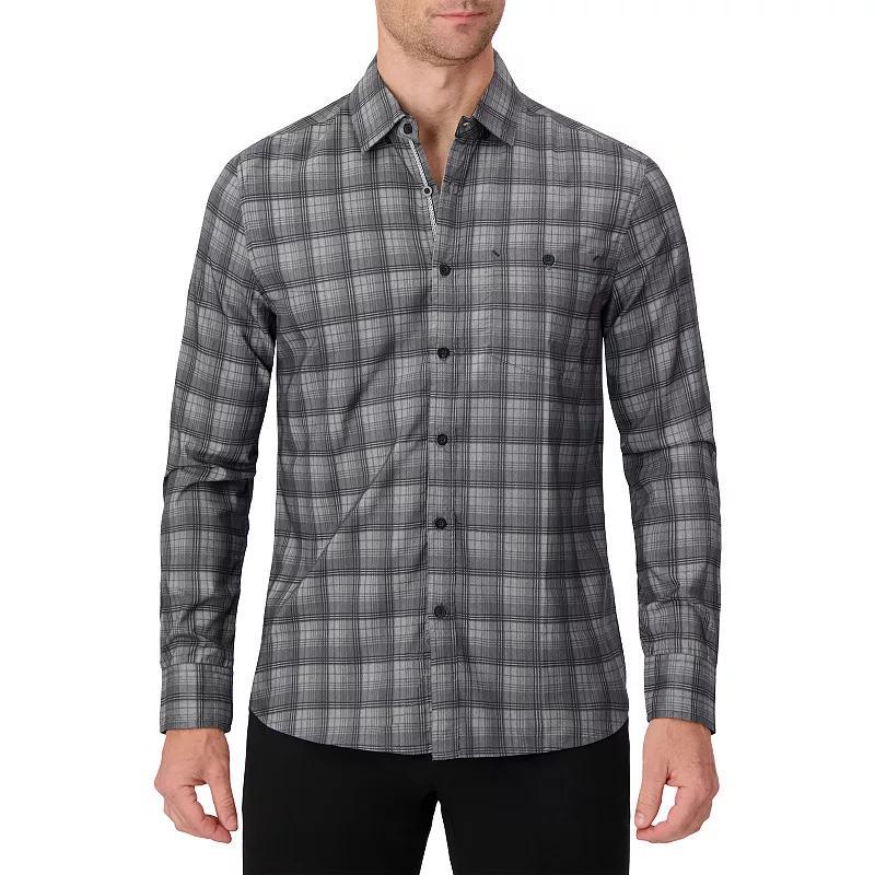 Mens Report Collection Long Sleeve Stretch Modal Plaid Woven Button-Down Shirt Product Image