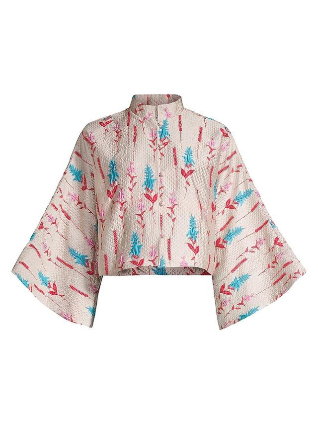 Womens Delphinium Textured Crop Jacket Product Image