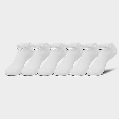 Mens Nike 6-Pack Everyday Cushioned No-Show Training Socks White Product Image