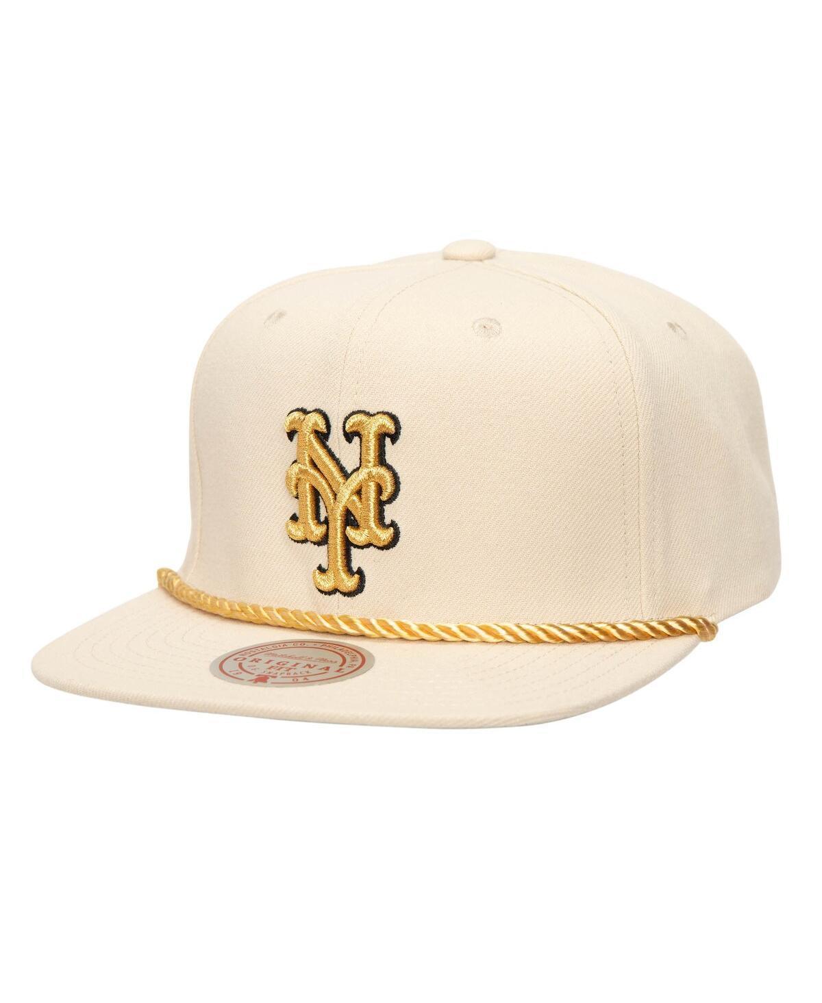 Mitchell & Ness Mens Cream New York Mets Golden Ivory Snapback Hat Product Image