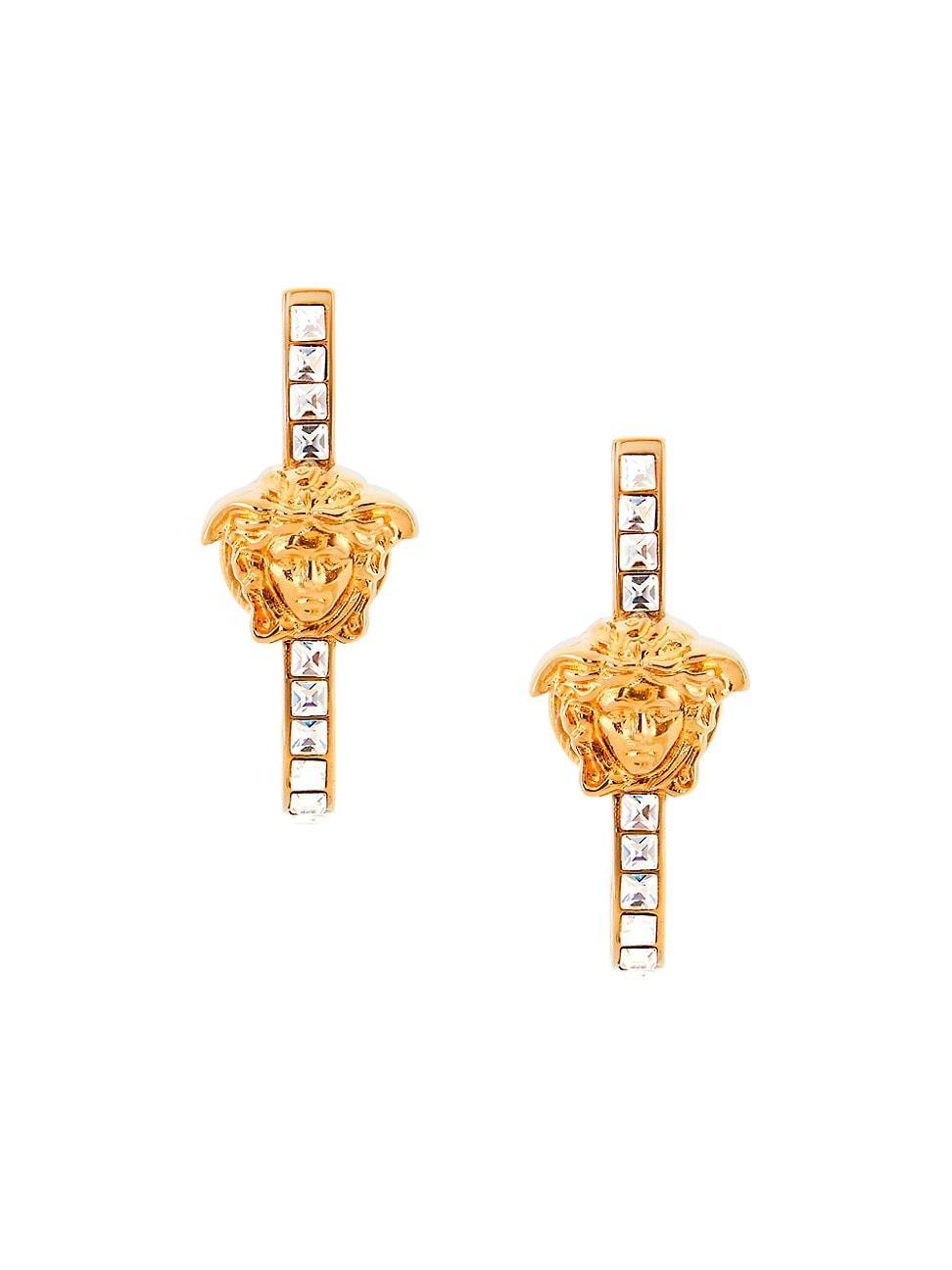 Womens Medusa Goldtone & Crystal Bar Earrings Product Image