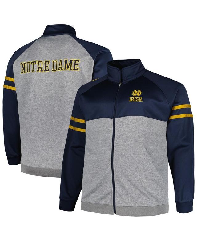 Mens Profile Notre Dame Fighting Irish Big & Tall Fleece Full-Zip Jacket Blue Product Image