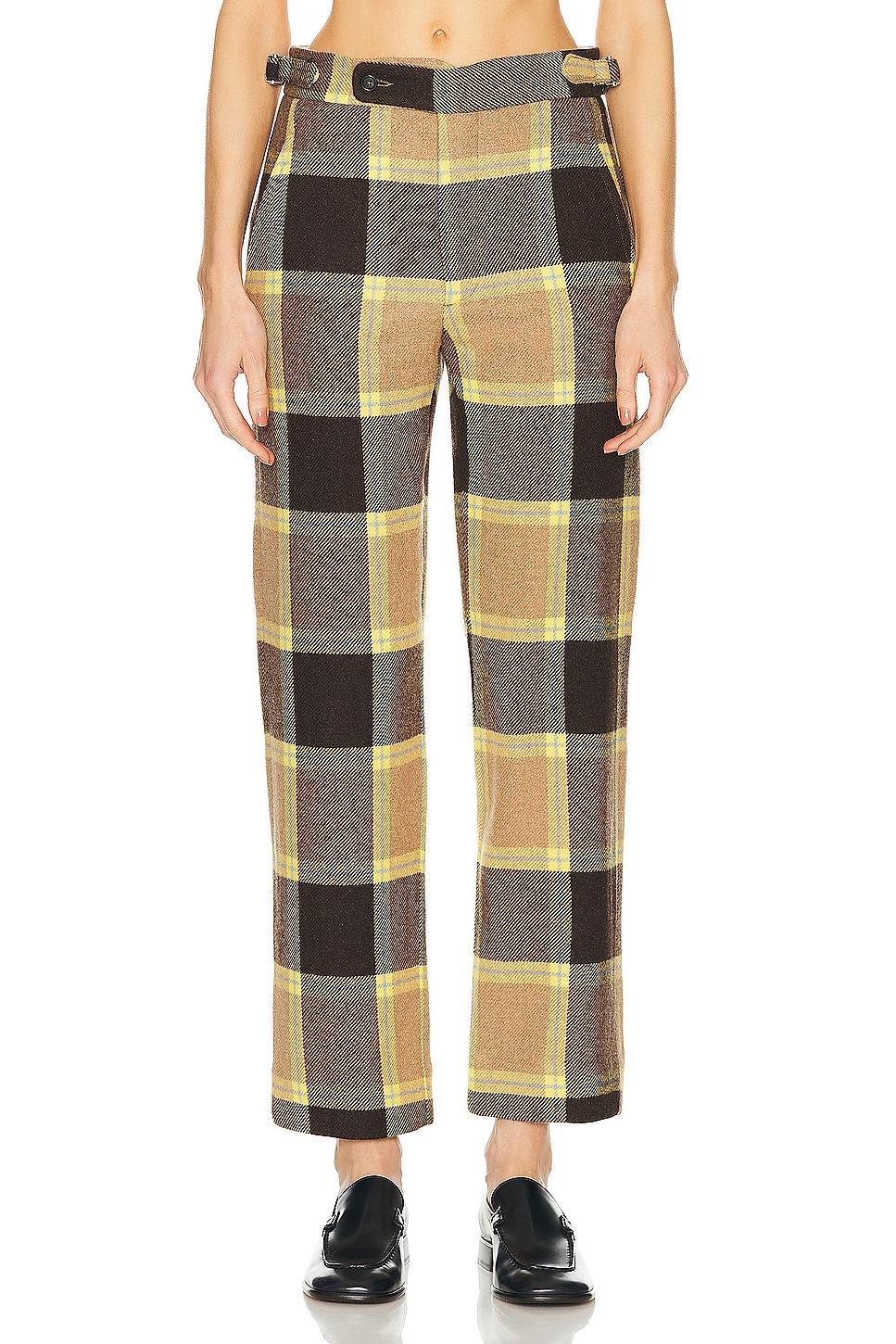 BODE Charleston Plaid Trouser in Mustard Product Image