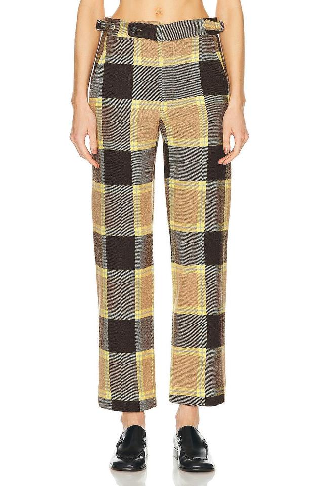 BODE Charleston Plaid Trouser in Mustard Product Image