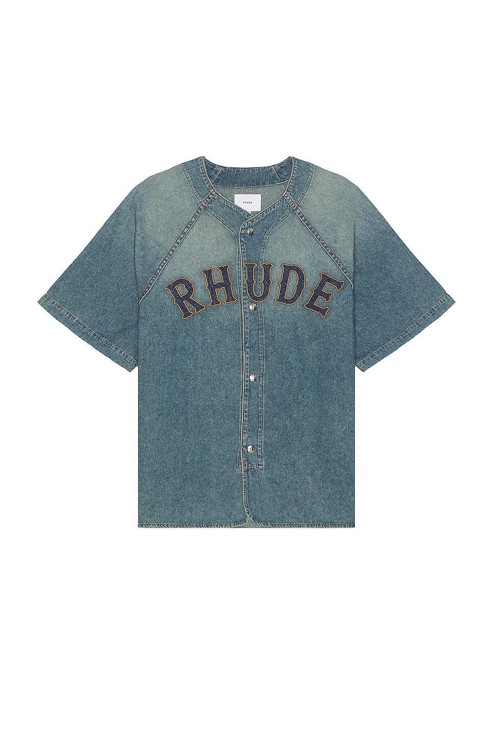 Rhude Baseball Denim Shirt Size L. Product Image