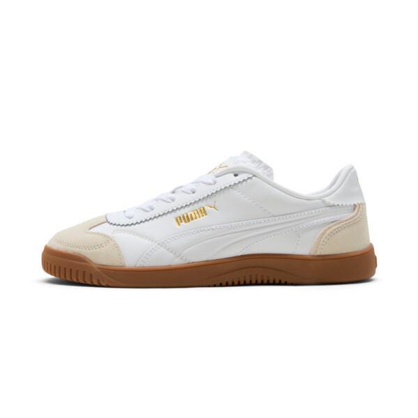 PUMA Club 5v5 Lux Women's Sneakers in Alpine Snow/White/Gold Product Image